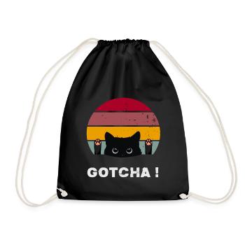 Vintage Cats Retro Gotcha Cat’s Paws Cat - Sac de sport léger - noir - Devant