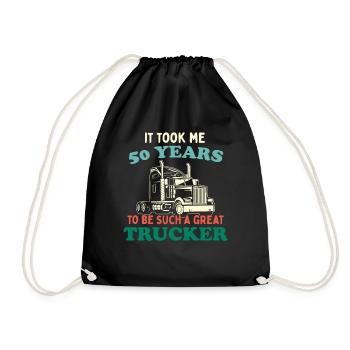 Trucker Party Trucking Trucking Truck Driver 50th Birthday - Drawstring Bag - black - Front