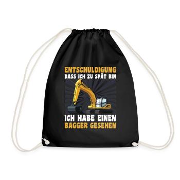 Entschuldigung ich habe einen Bagger gesehen - Turnbeutel - Schwarz - Vorne