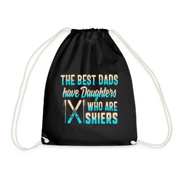 Ski Dad Gift, der beste Papa hat Töchter, die sind - Turnbeutel - Schwarz - Vorne