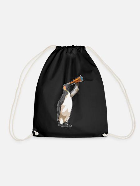 Pinguin Fernglas - Turnbeutel - Schwarz