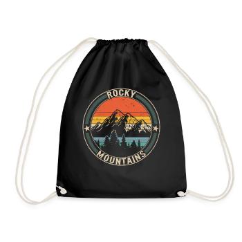 Rocky Mountains Colorado Shirt, Ski Geschenkidee, - Turnbeutel - Schwarz - Vorne