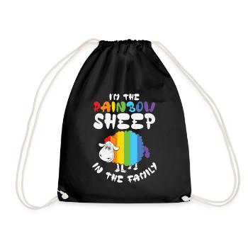 I'm The Rainbow Sheep In The Family LGBTQ - Drawstring Bag - black - Front