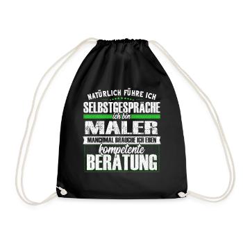 Maler Selbstgespräche Kompetente Beratung Lustig - Turnbeutel - Schwarz - Vorne
