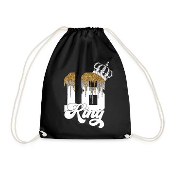 18. GEBURTSTAG KING 18 ENDLICH 18 - Turnbeutel - Schwarz - Vorne
