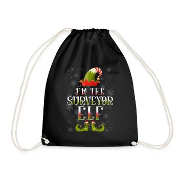 Vermesser Elf Weihnachtsgeschenk - Turnbeutel - Schwarz - Vorne