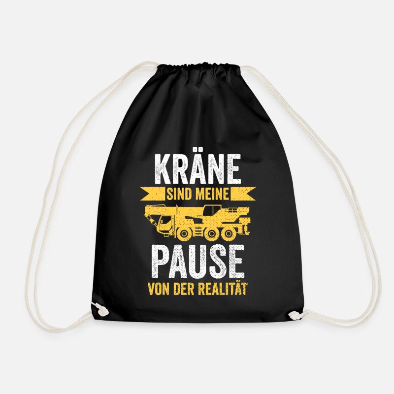 Krahnführer Kranfahrer Baustelle Kran - Turnbeutel - Schwarz