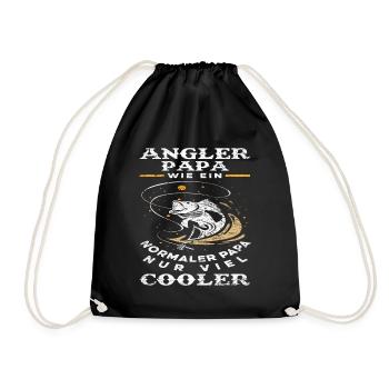 Angeln Papa Angler - Turnbeutel - Schwarz - Vorne