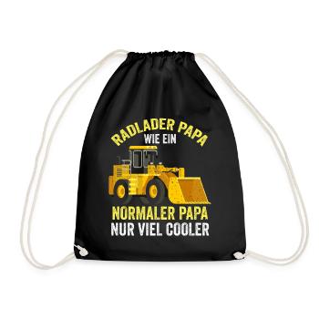 Radlader Papa Vater Vatertag Radladern Radladerfah - Turnbeutel - Schwarz - Vorne