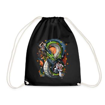Bataille de dragons samouraïs japonais - Sac de sport léger - noir - Devant