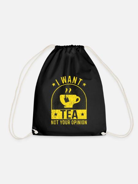 Teeliebhaber Tee Geschenke Tee Spruch - Turnbeutel - Schwarz