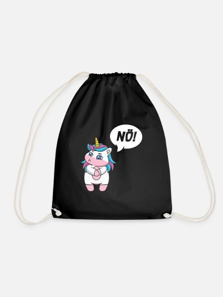 Einhorn Nein - Turnbeutel - Schwarz