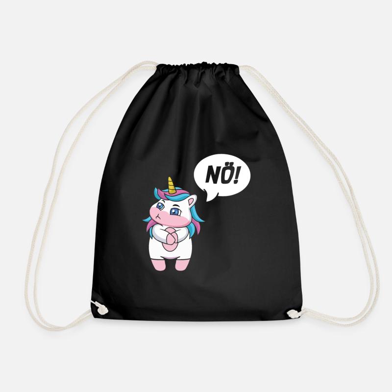 Einhorn Nein - Turnbeutel - Schwarz