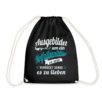 Notfallsanitäter Sanitäter Auszubildender Azubi - Turnbeutel - Schwarz - Vorne