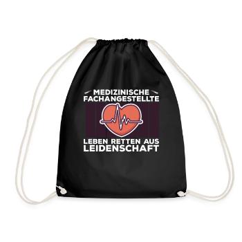Medizinische Fachangestellte Krankenschwester MFA - Turnbeutel - Schwarz - Vorne