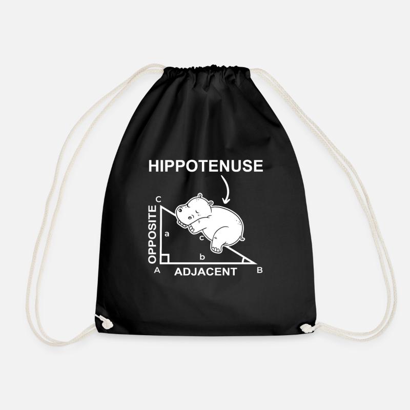 Hippotenuse Mathe Nilpferd Hippo Lustig Wortspiel - Turnbeutel - Schwarz