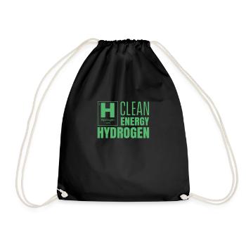 Clean Energy Hydrogen Hydrogen Symbol H - Drawstring Bag - black - Front
