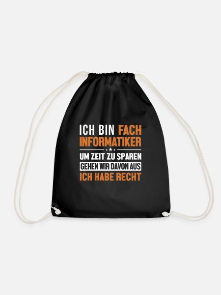 Fachinformatiker hat immer Recht Fachinformatiker - Turnbeutel - Schwarz