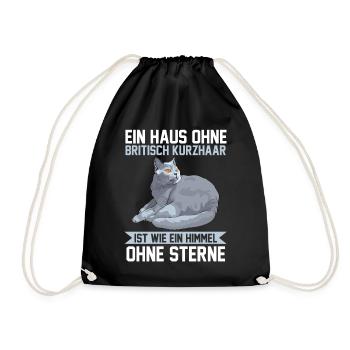 Britisch Kurzhaar Katzen - Turnbeutel - Schwarz - Vorne