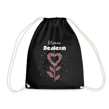 Blumendealerin Floristin Floristik Blumen Geschenk - Turnbeutel - Schwarz - Vorne