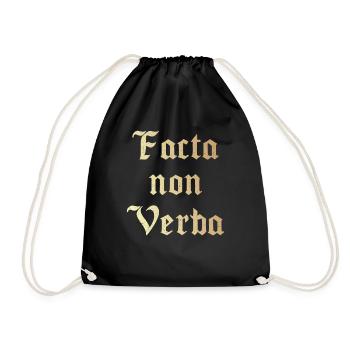Facta non Verba - Turnbeutel - Schwarz - Vorne