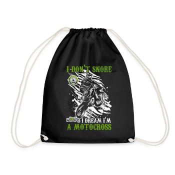 I don't snore I dream I'm a Motocross I Dirt Bike - Drawstring Bag - black - Front