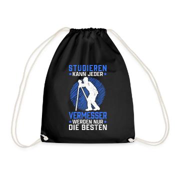 Vermessungstechniker studieren Vermesser - Turnbeutel - Schwarz - Vorne