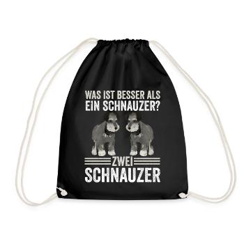 Zwei Schnauzer Hund Schnauzer - Turnbeutel - Schwarz - Vorne