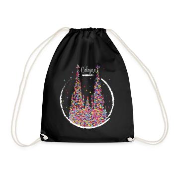 Cologne Cathedral Carnival Carnival Confetti Gift - Drawstring Bag - black - Front