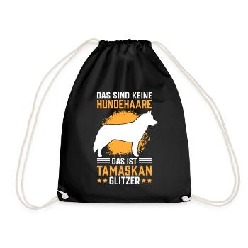 Das ist Tamaskan Glitzer Wolf-Hund Tamaskan - Turnbeutel - Schwarz - Vorne
