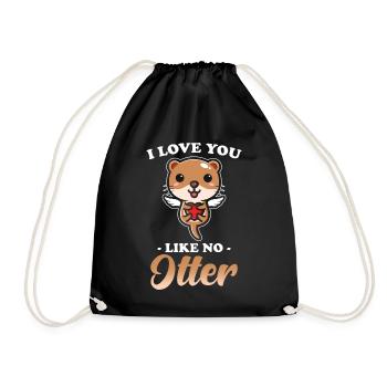 Otter - Drawstring Bag - black - Front