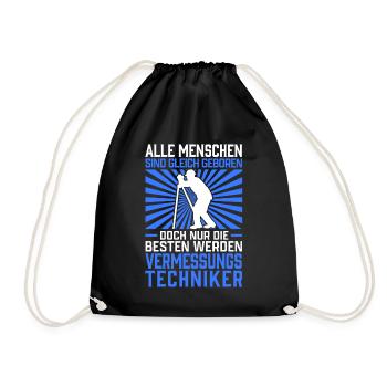 Die Besten werden Vermessungstechniker Vermesser - Turnbeutel - Schwarz - Vorne