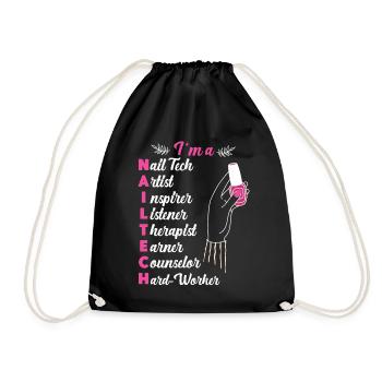 Nail Tech Devis Travail Ongle Uniforme - Sac de sport léger - noir - Devant