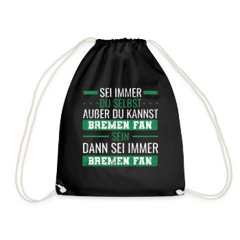 Bremen Fan Fußball Norddeutsch - Turnbeutel - Schwarz - Vorne