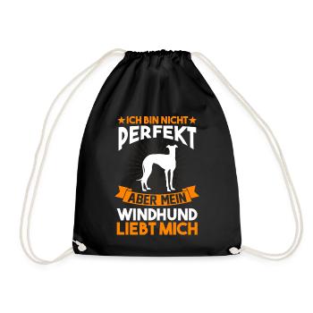 Hund Windhund Züchter Windhund - Turnbeutel - Schwarz - Vorne