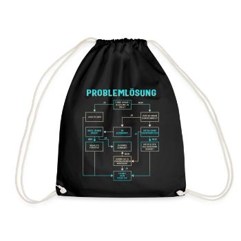 Problemlösungs-Shirt für Männer, - Drawstring Bag - black - Front
