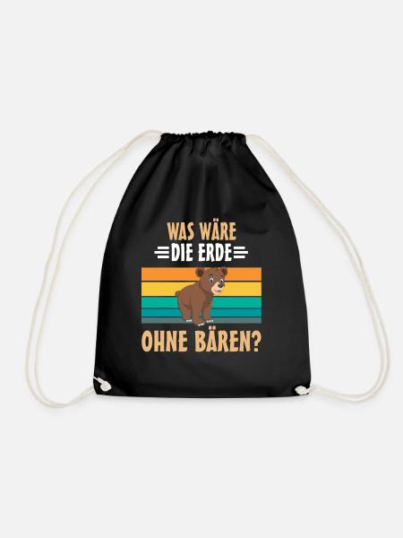 Umweltschutz Bär Braunbär Bären - Turnbeutel - Schwarz