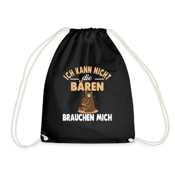 Bär Zootier Bären - Turnbeutel - Schwarz - Vorne