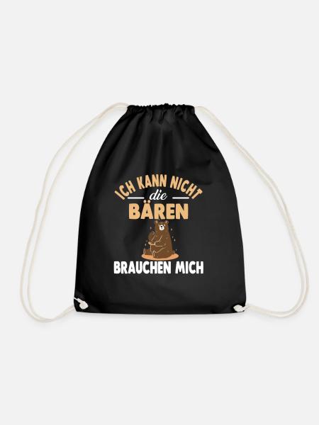 Bär Zootier Bären - Turnbeutel - Schwarz