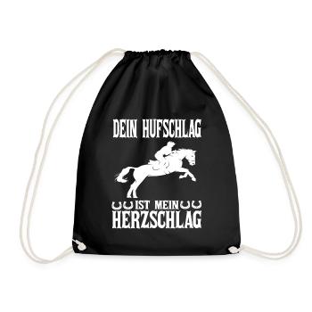 Dein Hufschlag Ist Mein Herzschlag - Turnbeutel - Schwarz - Vorne