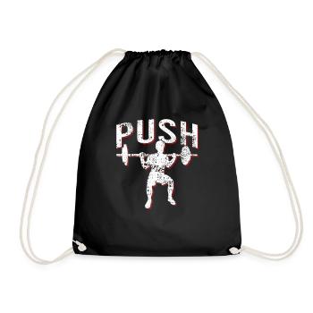 Kraftsport Bodybuilder Push - Turnbeutel - Schwarz - Vorne