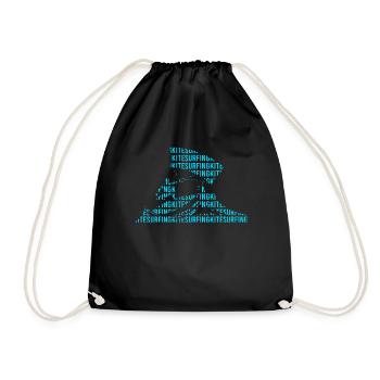 Kitesurfing - Turnbeutel - Schwarz - Vorne