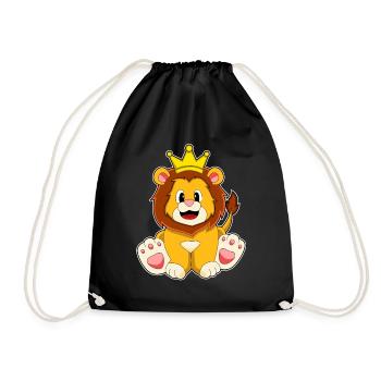 Lion Crown - Drawstring Bag - black - Front