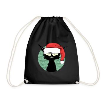 Pyjama chaton de Noël - Sac de sport léger - noir - Devant