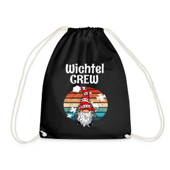 Wichtel Crew Weihnachts Gnom - Turnbeutel - Schwarz - Vorne