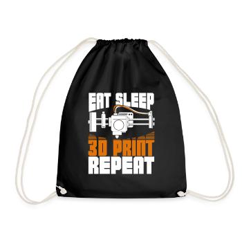 Funny 3-D Printer Print Print Gift - Drawstring Bag - black - Front