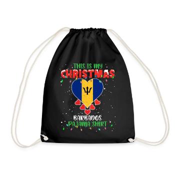 This Is My Christmas Barbados Flag Pajama - Turnbeutel - Schwarz - Vorne