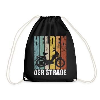 Helden der Straße Mofa 25 Kmh Mofafahrer Moped - Turnbeutel - Schwarz - Vorne