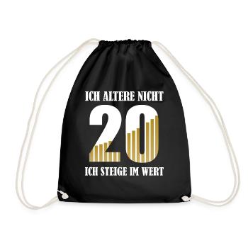 20 Jahre Geburtstag Spruch Frauen Männer Geschenk - Turnbeutel - Schwarz - Vorne