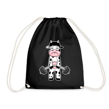 Bodybuilder Cow Fitness Motivation Cadeau - Sac de sport léger - noir - Devant